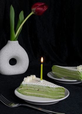 Candle Millecrepe cake