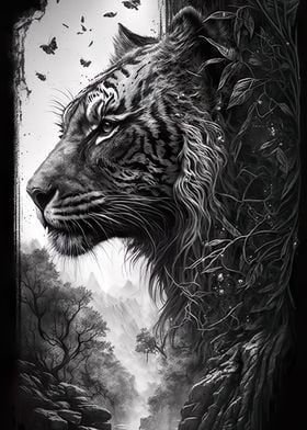 Black and White Tiger