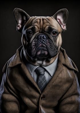 French Bulldog in Men Suit