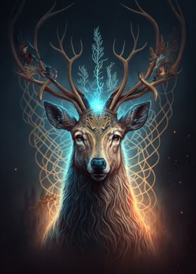 animal deer neon