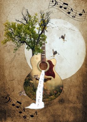 guitar art nature