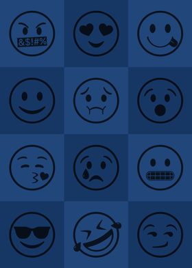 Emoji Expressions Blue