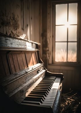 Old Piano Sunset