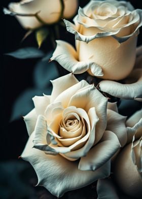 White rose flowers