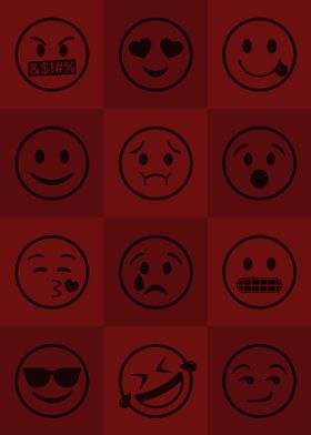 Emoji Expressions Red