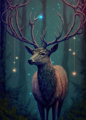 animal deer neon