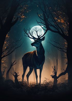 animal deer neon