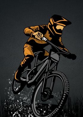 downhill bike poster art