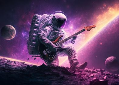 Astronaut playing Guitar