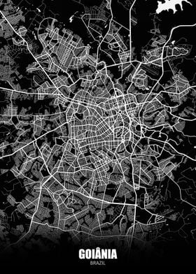 Goiania Brazil Dark Map