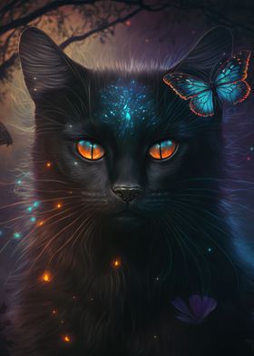 butterfly and cat