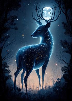 animal deer neon