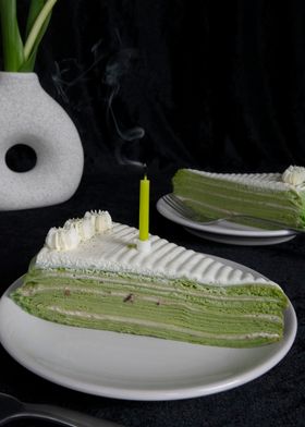 Blown out candle cake