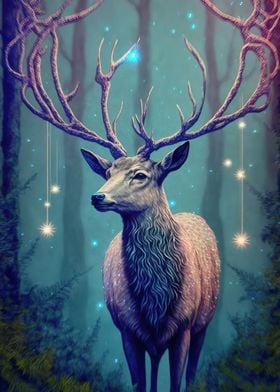 animal deer neon