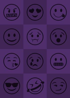 Emoji Expressions Purple