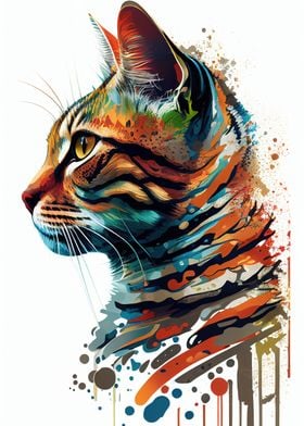 Colorful Bengal Cute Cat