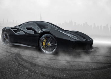 Black Ferrari car