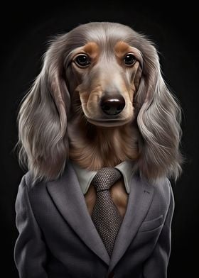 Dachshund in a Mens Suit 