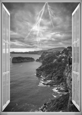 Window view storm nature