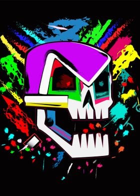 Skull head graffiti style