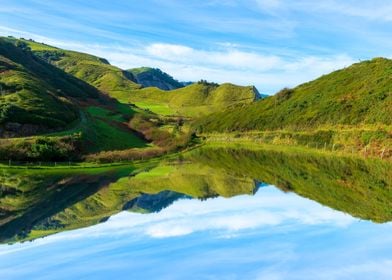 Lake landscape reflection