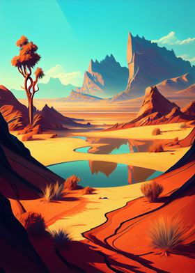 Hidden Oasis in Desert