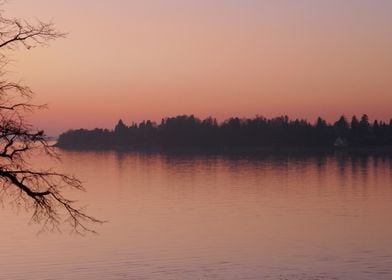 sunset lake view