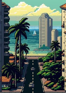 Honolulu Pixel art