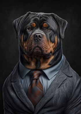 Rottweiler in a Mens Suit