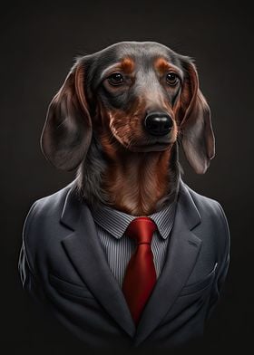 Dachshund in a Mens Suit