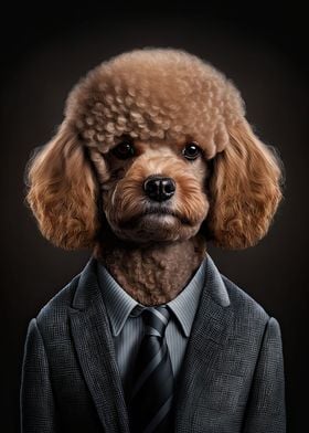 Poodle in a Mens Suit