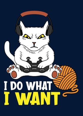 Funny Gaming Cat