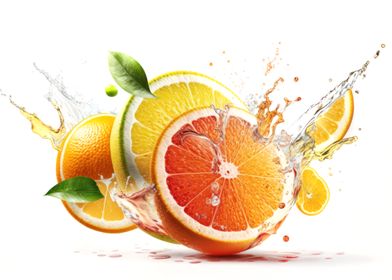 Fruits splashing of juice