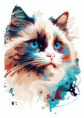 Colorful Ragdoll Cute Cat