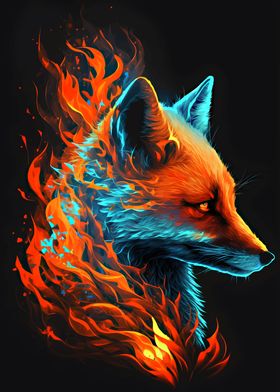 fox abstract portrait