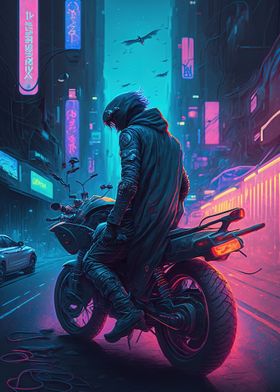 Cyberpunk biker