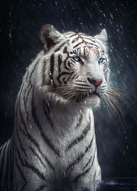 Wet White Tiger