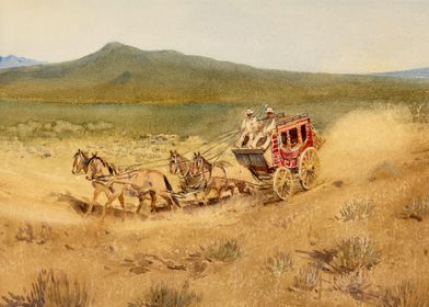 Stagecoach In Desert