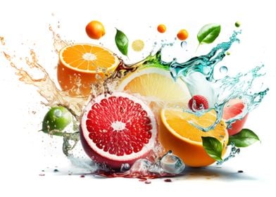 Fruits splashing of juice