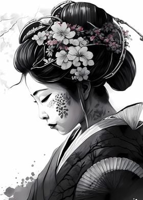 Geisha Japan Asian Flower