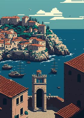 Dubrovnik pixel art 