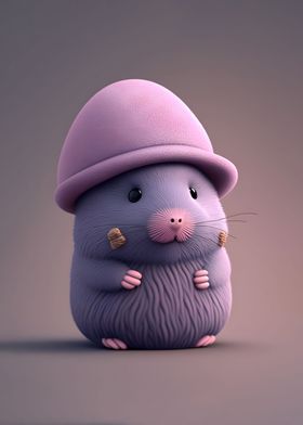 RODENT CUTE 3D WITH HAT