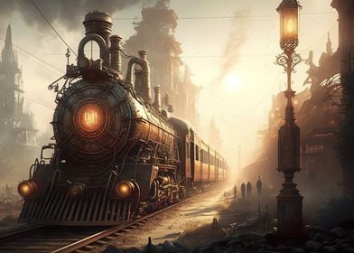 Steampunk Railroad Train