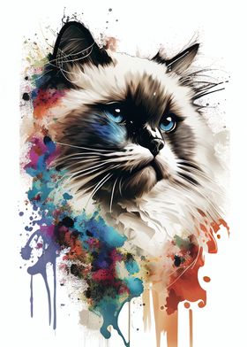 Colorful Ragdoll Cute Cat