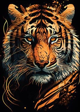 abstract Tiger portrait