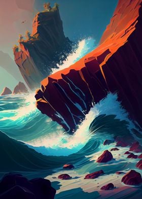 Vibrant Ocean Waves