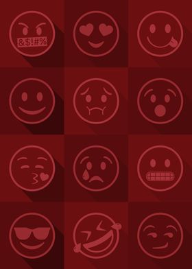 Emoji Expressions Red