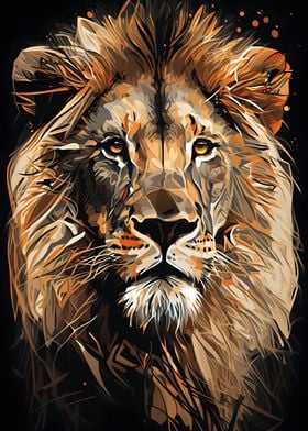 Lion abstract portrait