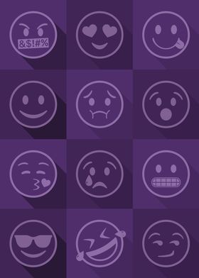 Emoji Expressions Purple