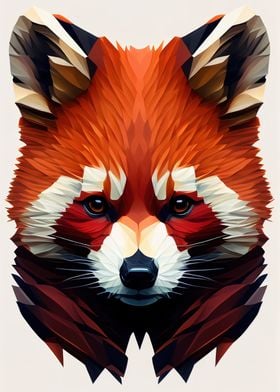 Red Panda Abstract Animal